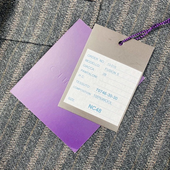 Bartorelli Napoli GIO MATTO Gray Brown Striped Wool Patches Blazer Mens 38R NWT - Picture 4 of 8